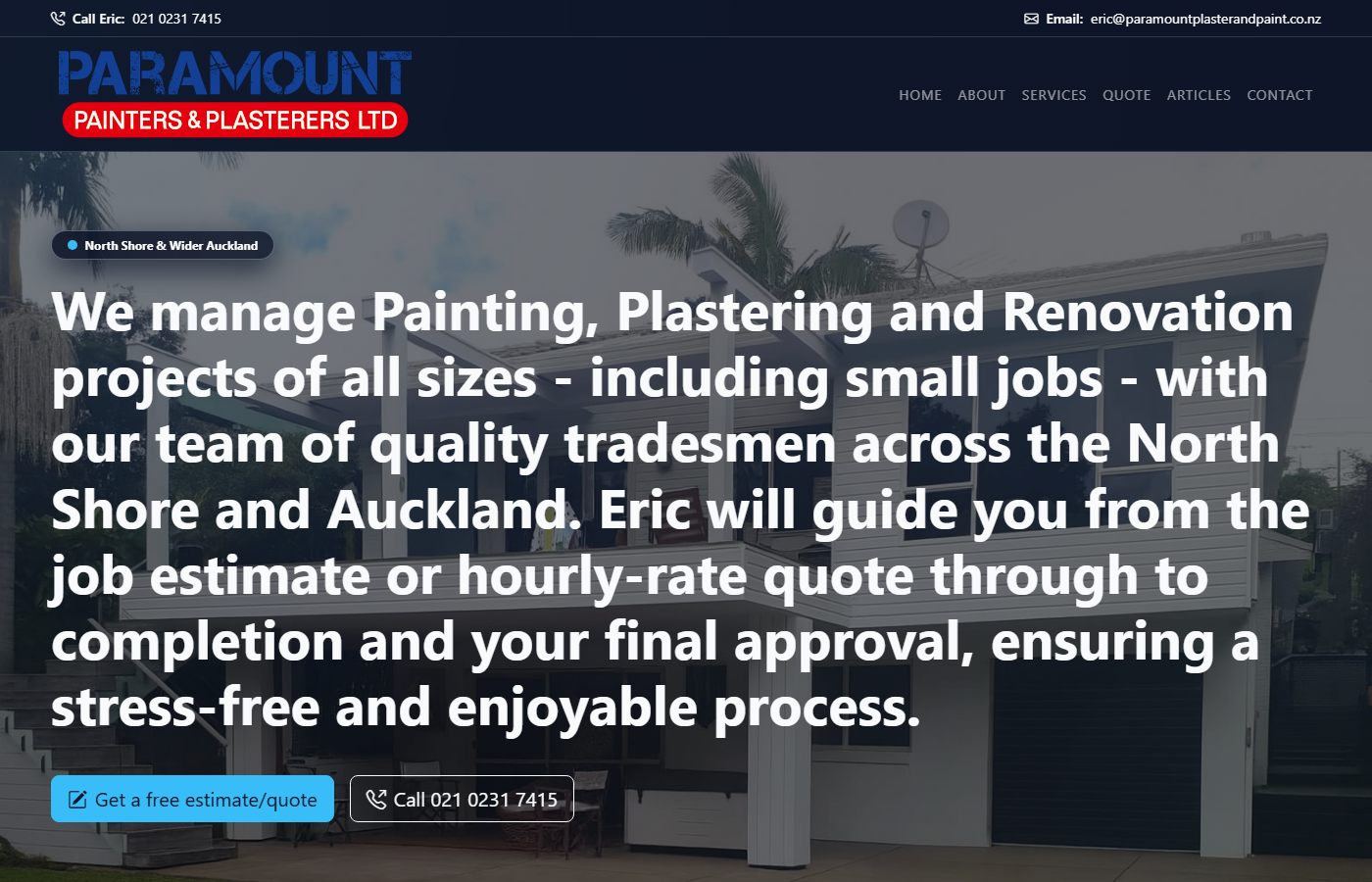 Paramount Plaster and Paint website