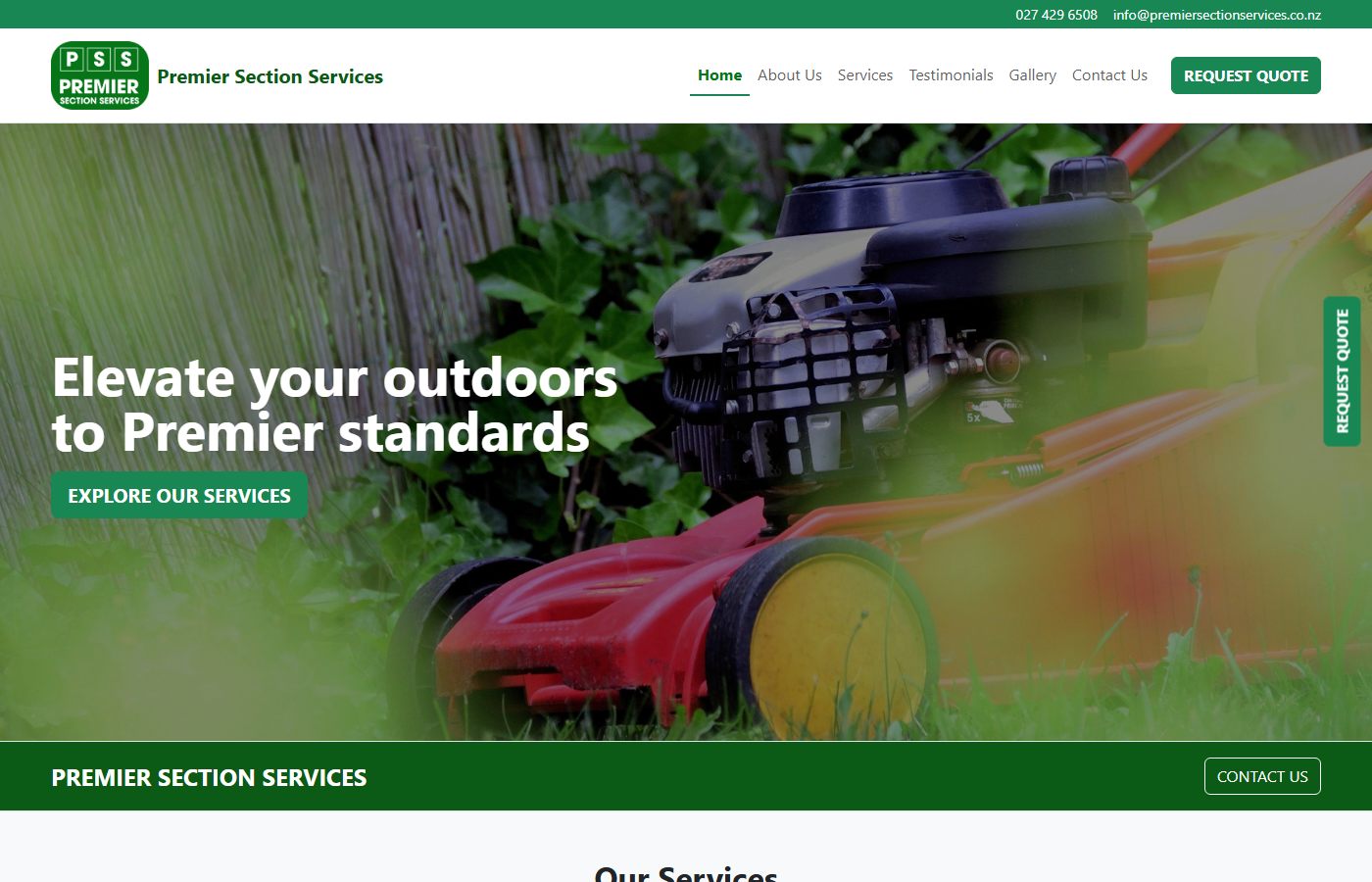 Premier Section Services website